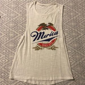 Women's Cream Graphic Tank Top
